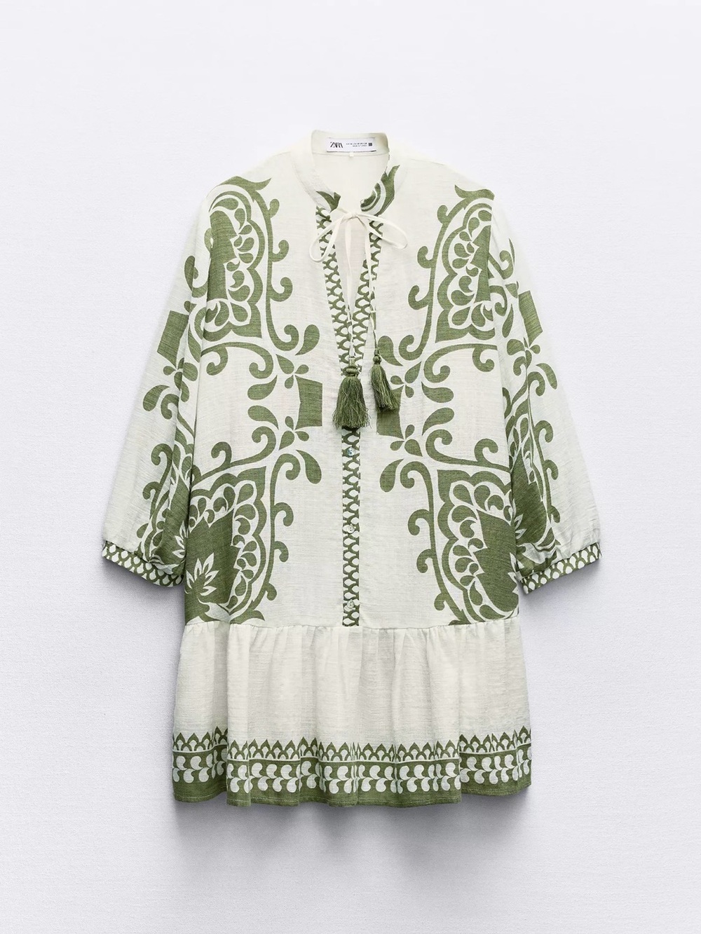 Zara Cream Lightweight Gauze Tunic with Drawstring